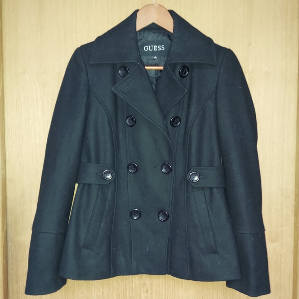 Guess Pea Coat | S | Black